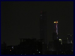 Guangzhou night skyline from our hotel room at the Yutong Hotel, from the left: Canton Tower, Chow Tai Fook Centre, IFC.